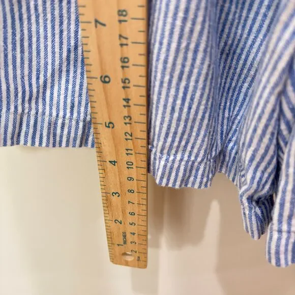 Boden Lucinda Romper Women 4R Linen Blue Stripe Shorts Beachy Preppy Resort - Picture 8 of 10